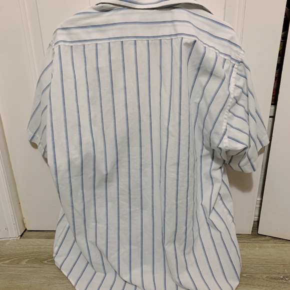 💙☁️ white & blue stripped button up shirt ☁️💙 - Picture 4 of 5